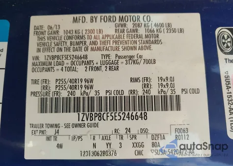 2014 Ford Mustang Gt Premium z USA, uszkodzony, nr VIN 1ZVBP8CF5E5246648